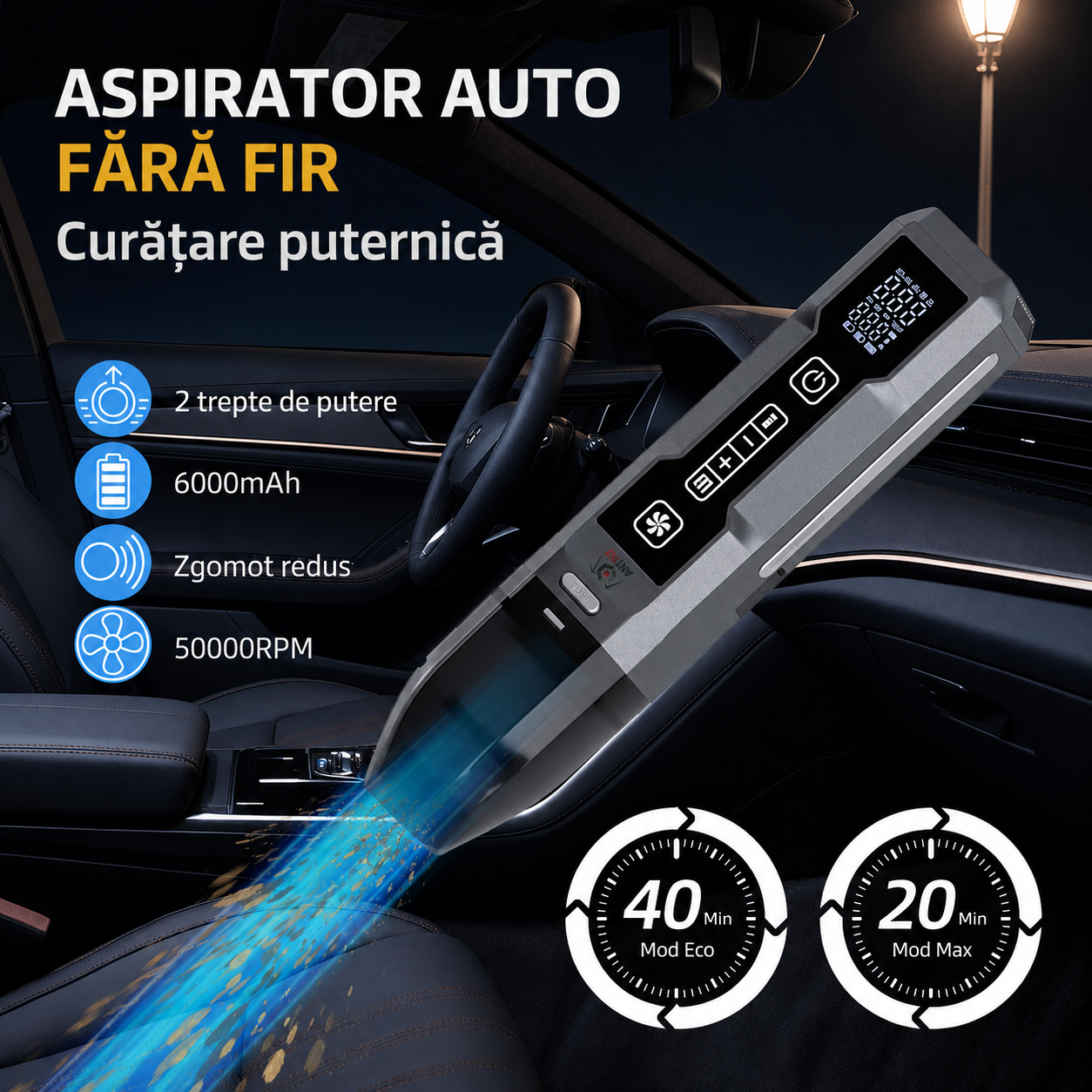 Compresor și Aspirator Auto 5 în 1